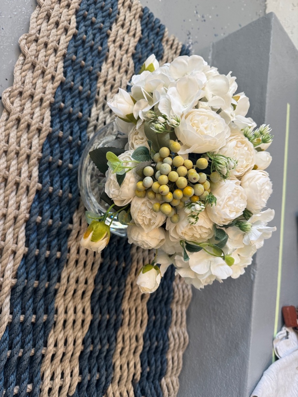 Classic Cream Peony & Berry Faux Bouquet - Home Accents